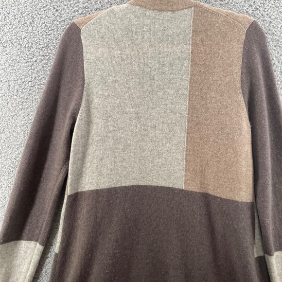 Charter Club Cashmere Cardigan Sweater Colorblock Browns Size Medium - Picture 3 of 7